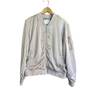 Lucky Brand Full Zip utility Bomber Jacket Pink Dusty Rose XL Full Zip